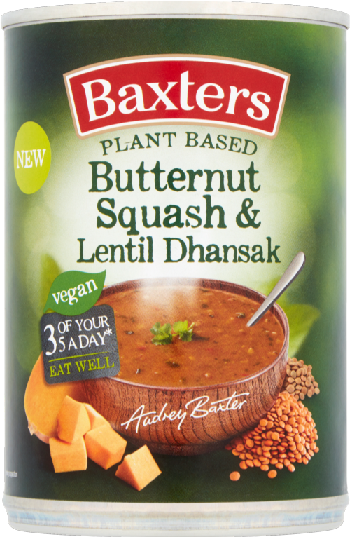 BAXTERS Plant Based B/Nut Squash & Lentil Dhansak Soup 380g