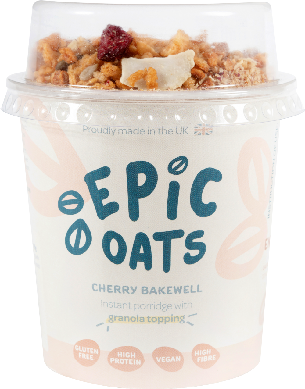 EPIC OATS Instant Porridge/Granola Topping Cherry B/Well 60g