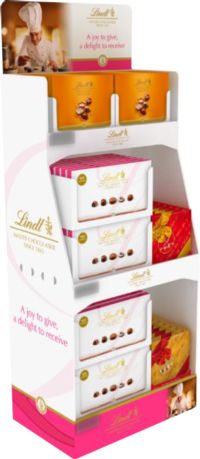 LINDT 3 Shelf Formal Gifting Floor Standing Display Unit