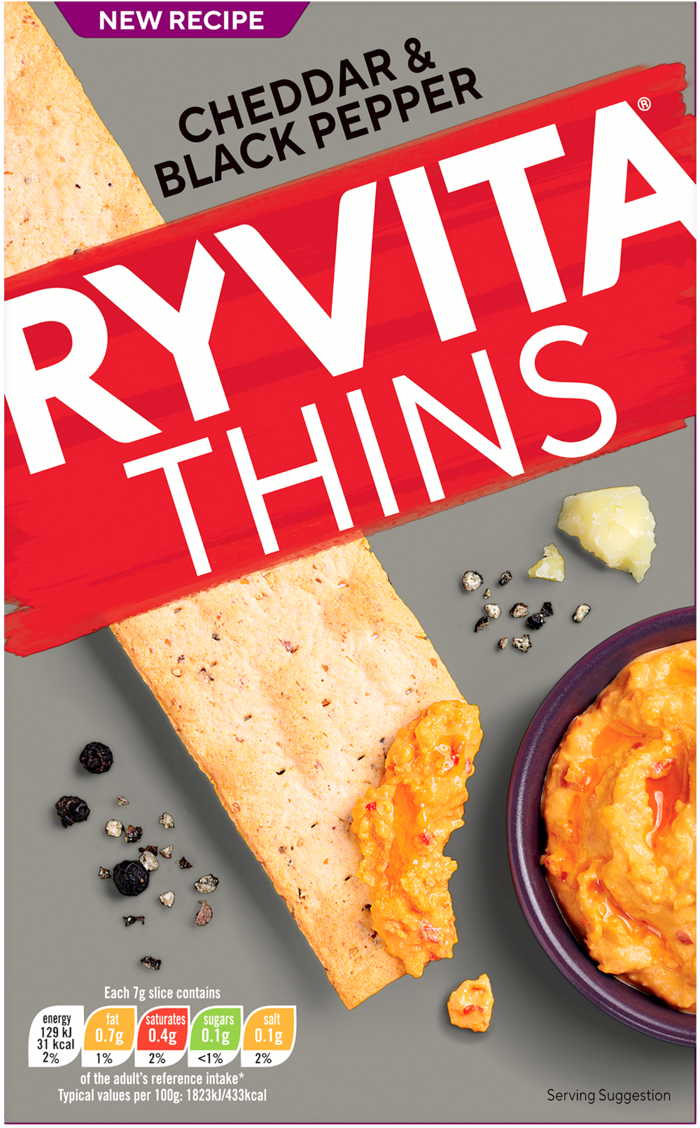 Ryvita Thins - Cheddar & Black Pepper 125g