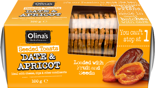 OLINA'S BAKEHOUSE Seeded Toasts - Date & Apricot 100g