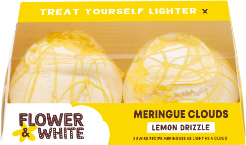 FLOWER & WHITE 2 Meringue Clouds - Lemon Drizzle 130g