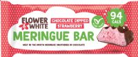 FLOWER & WHITE Meringue Bar - Plant Based Chocolate Dipped Strawberry 20g