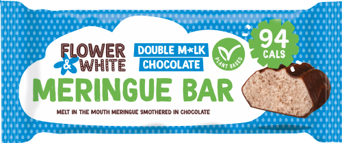 FLOWER & WHITE Vegan Double Milk Chocolate Meringue Bar 20g