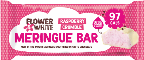 FLOWER & WHITE Raspberry Crumble White Chocolate Bar 20g