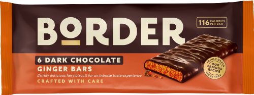 BORDER 6 Dark Chocolate Ginger Bars 144g