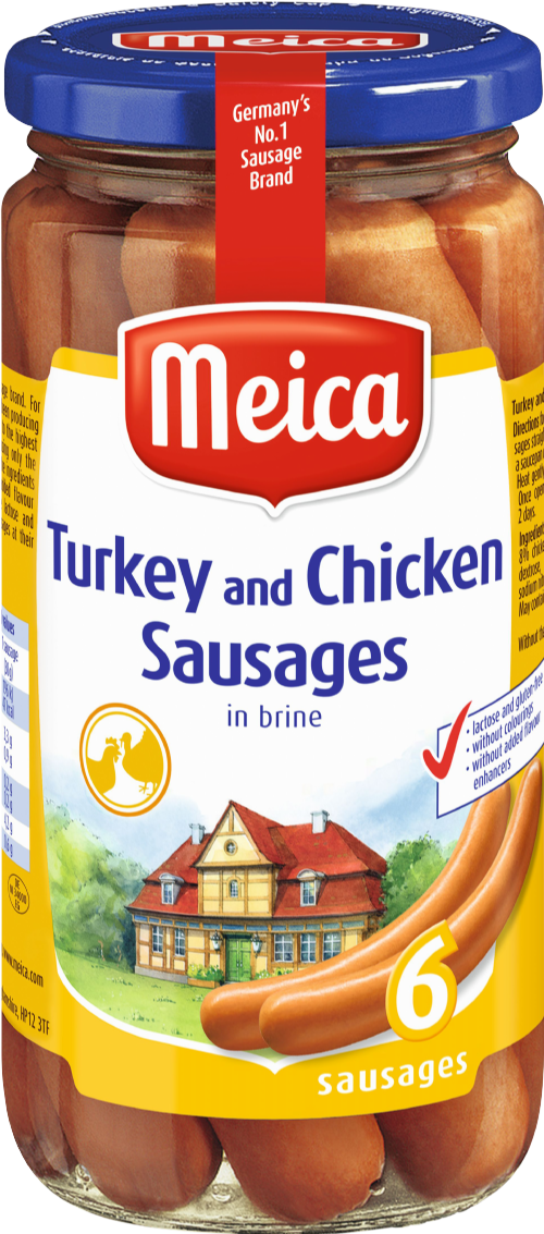 MEICA Turkey & Chicken Sausages in Brine 180g