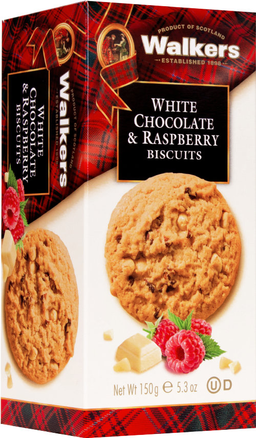 WALKERS White Chocolate & Raspberry Biscuits 150g