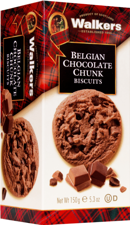 WALKERS Belgian Chocolate Chunk Biscuits 150g