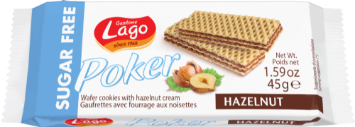 LAGO Sugar Free Poker Wafers - Hazelnut 45g