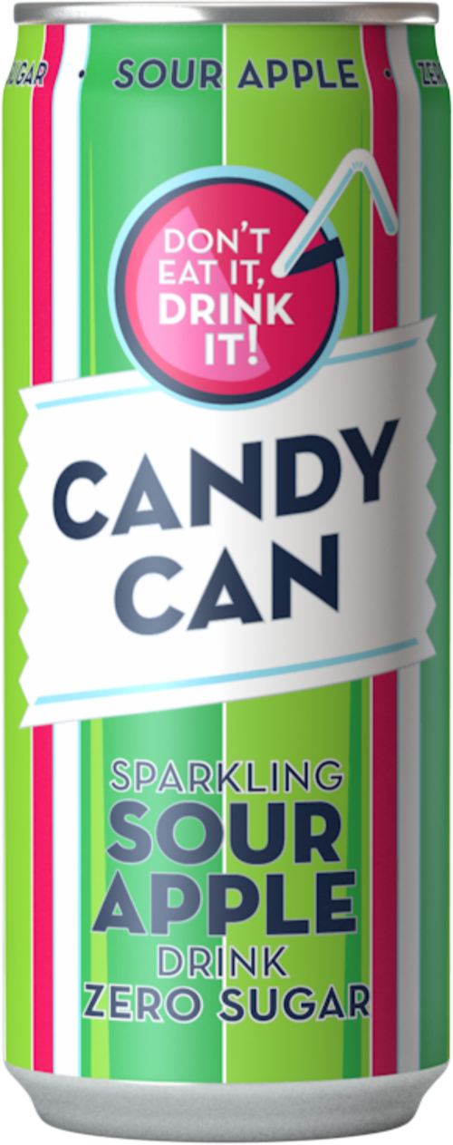 CANDY CAN Sparkling Sour Apple Drink 330ml