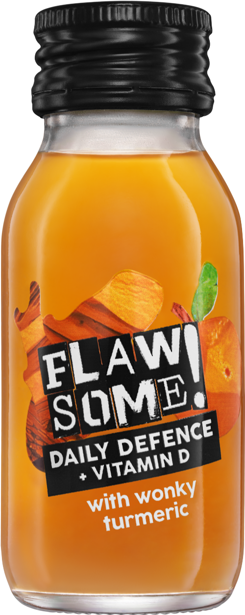 FLAWSOME Daily Defence +Vitamin D Shot / Wonky Turmeric 60ml