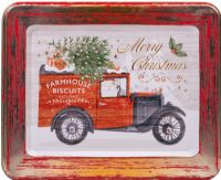 FARMHOUSE BISCUITS Oat Flips Biscuits in Embossed Vintage Van Tin 400g