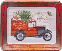 FARMHOUSE BISCUITS Oat Flips Biscuits in Embossed Vintage Van Tin 400g