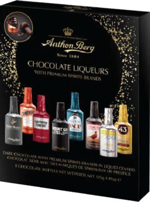 ANTHON BERG Chocolate Liqueur Bottles - 8 pack 125g