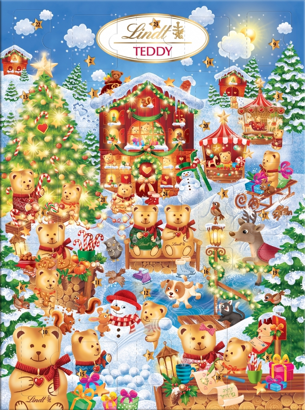 Holleys Fine Foods | LINDT Teddy Advent Calendar - Winter Wonderland 170g