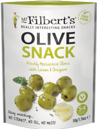 MR FILBERT'S Marinated Green Olives with Lemon & Oregano 50g