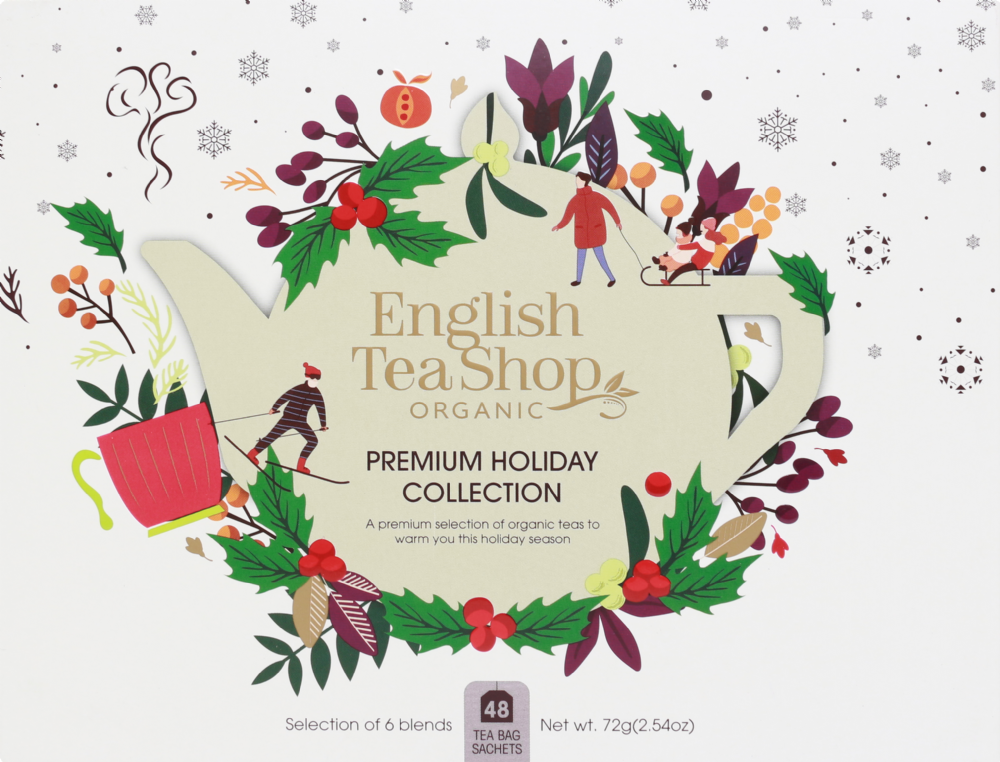 Holleys Fine Foods ENGLISH TEA SHOP Org. Holiday Collection White Box 48ct 72g