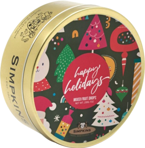 SIMPKINS Mixed Fruit Drops - Happy Holidays Tin 200g