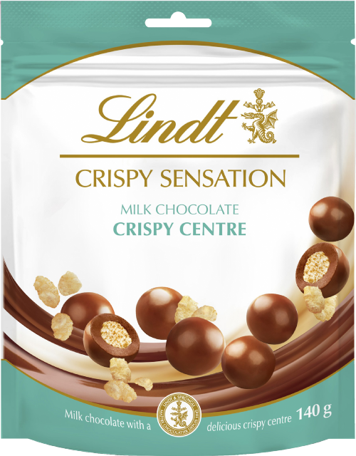 LINDT Crispy Sensation - Milk Choc Crispy Centre 140g