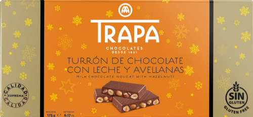 TRAPA Turron - Milk Chocolate Nougat with Hazelnuts 175g