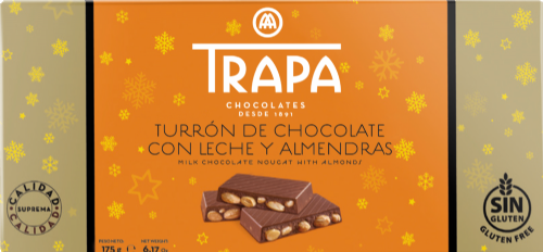 TRAPA Turron - Milk Chocolate Nougat with Almonds 175g
