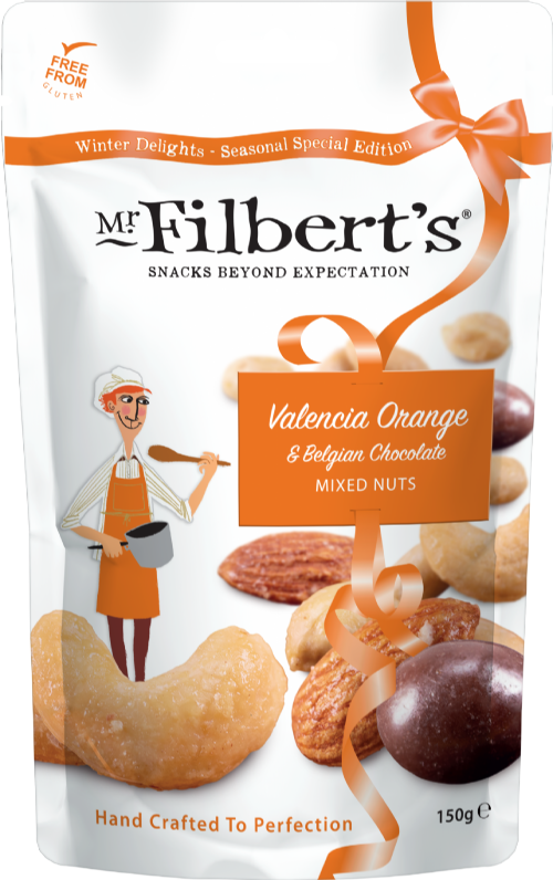 MR FILBERT'S Valencia Orange & Belgian Choc Mixed Nuts 150g
