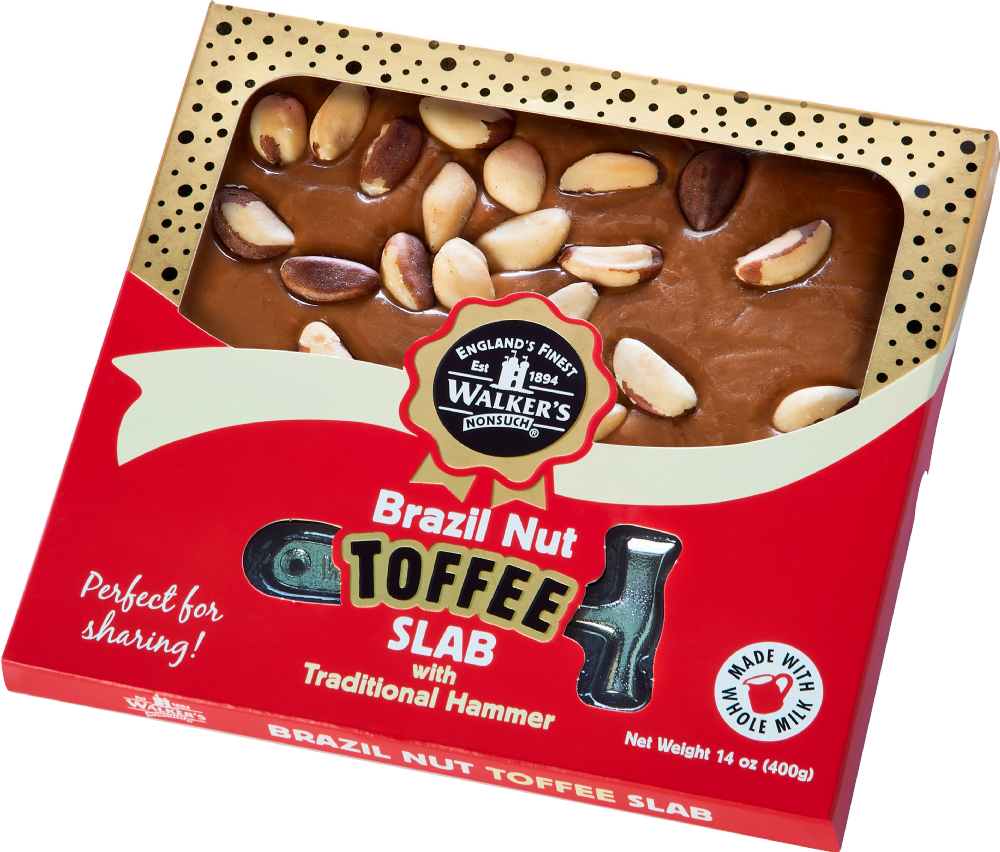 Holleys Fine Foods WALKER'S NONSUCH Brazil Nut Toffee Slab with