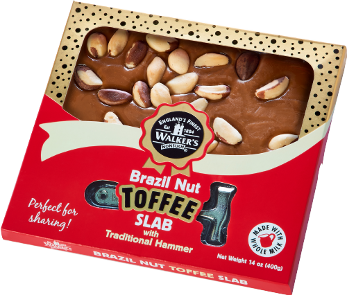 WALKER'S NONSUCH Brazil Nut Toffee Slab with Hammer 400g