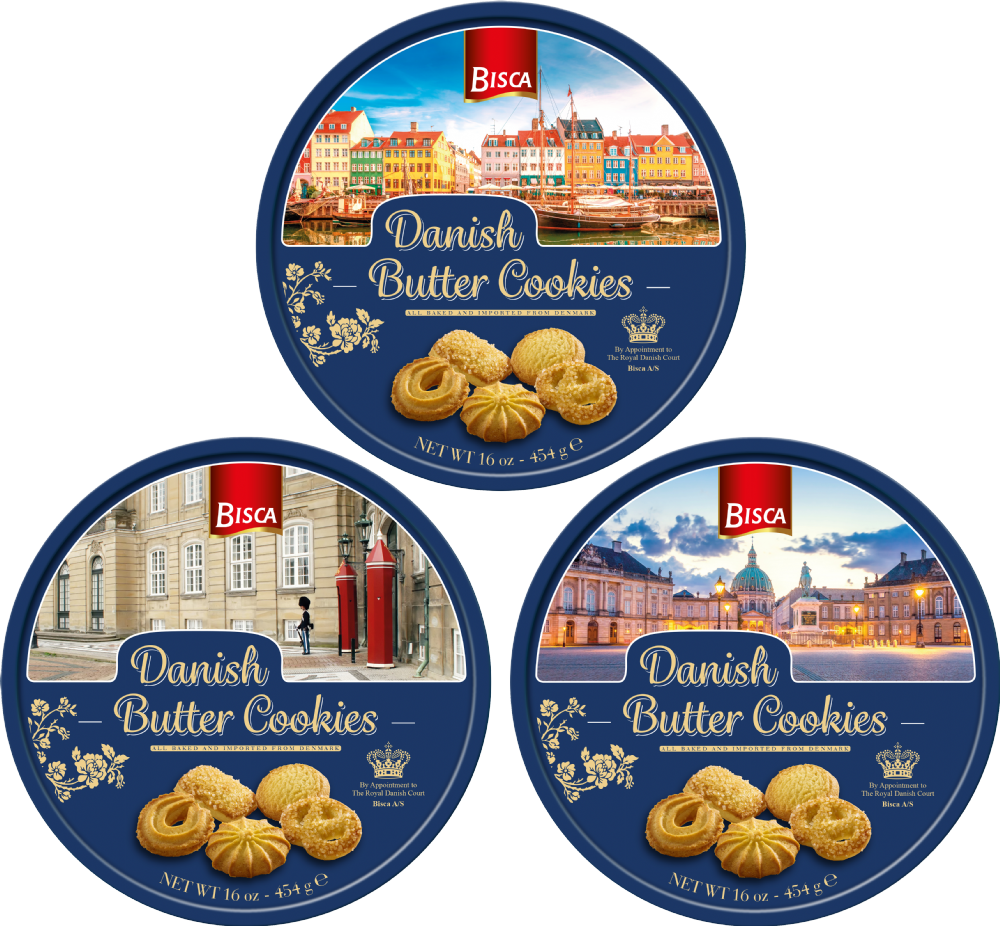 Holleys Fine Foods BISCA Danish Butter Cookies Tin (Assorted