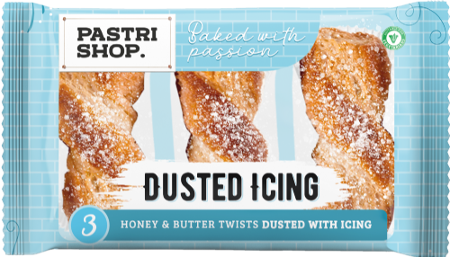 PASTRI SHOP 3 Honey & Butter Twists - Dusted Icing 112.5g