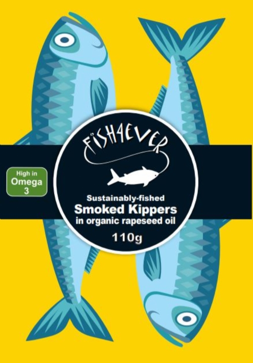 FISH 4 EVER Smoked Kippers in Organic Rapeseed Oil 110g