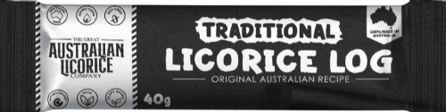 GREAT AUSTRALIAN LICORICE CO Traditional Licorice Log 40g