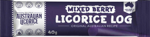 GREAT AUSTRALIAN LICORICE CO Mixed Berry Licorice Log 40g