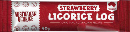 GREAT AUSTRALIAN LICORICE CO Strawberry Licorice Log 40g