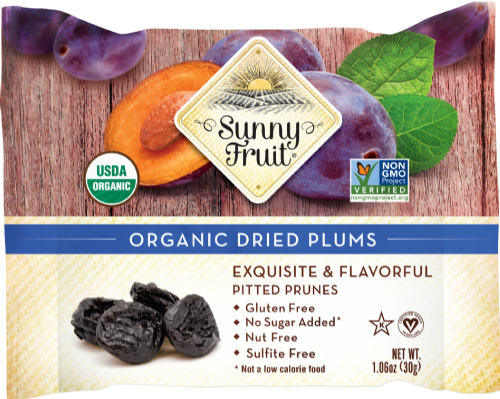 SUNNY FRUIT Organic Dried & Pitted Plums 30g