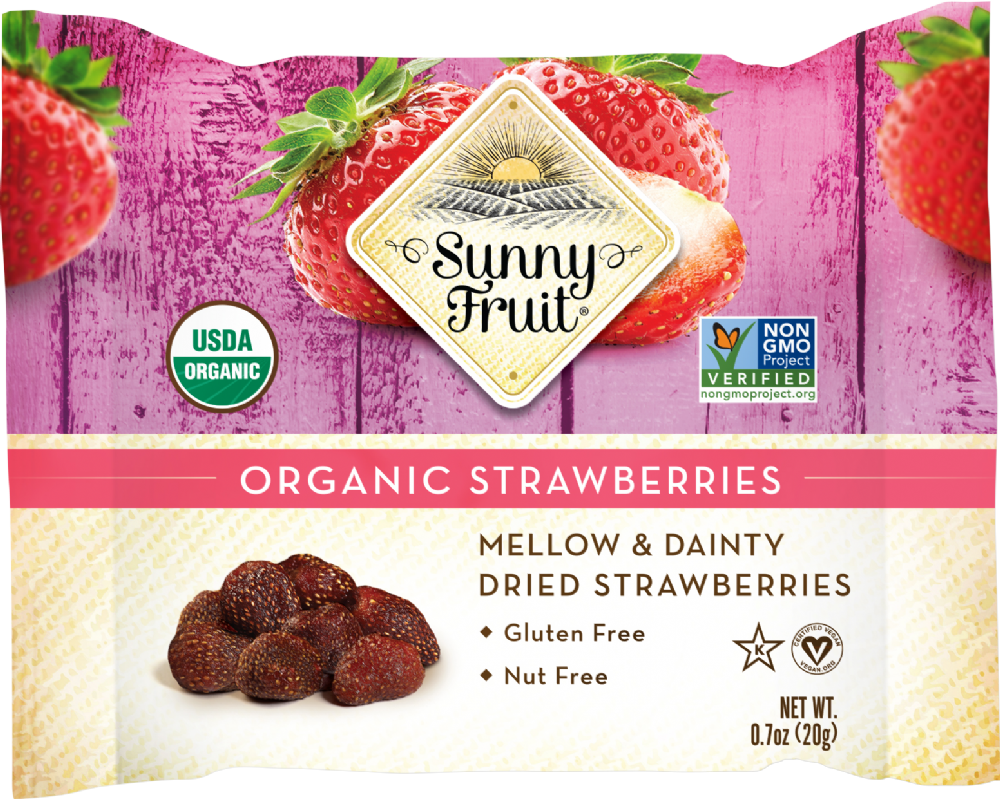 Holleys Fine Foods SUNNY FRUIT Organic Dried Strawberries 20g