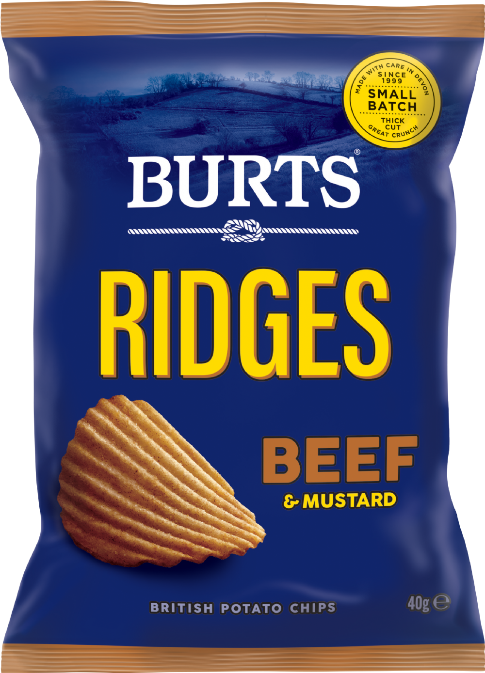 Burts Snacks Potato Chips Ridges - Beef & Mustard 40g