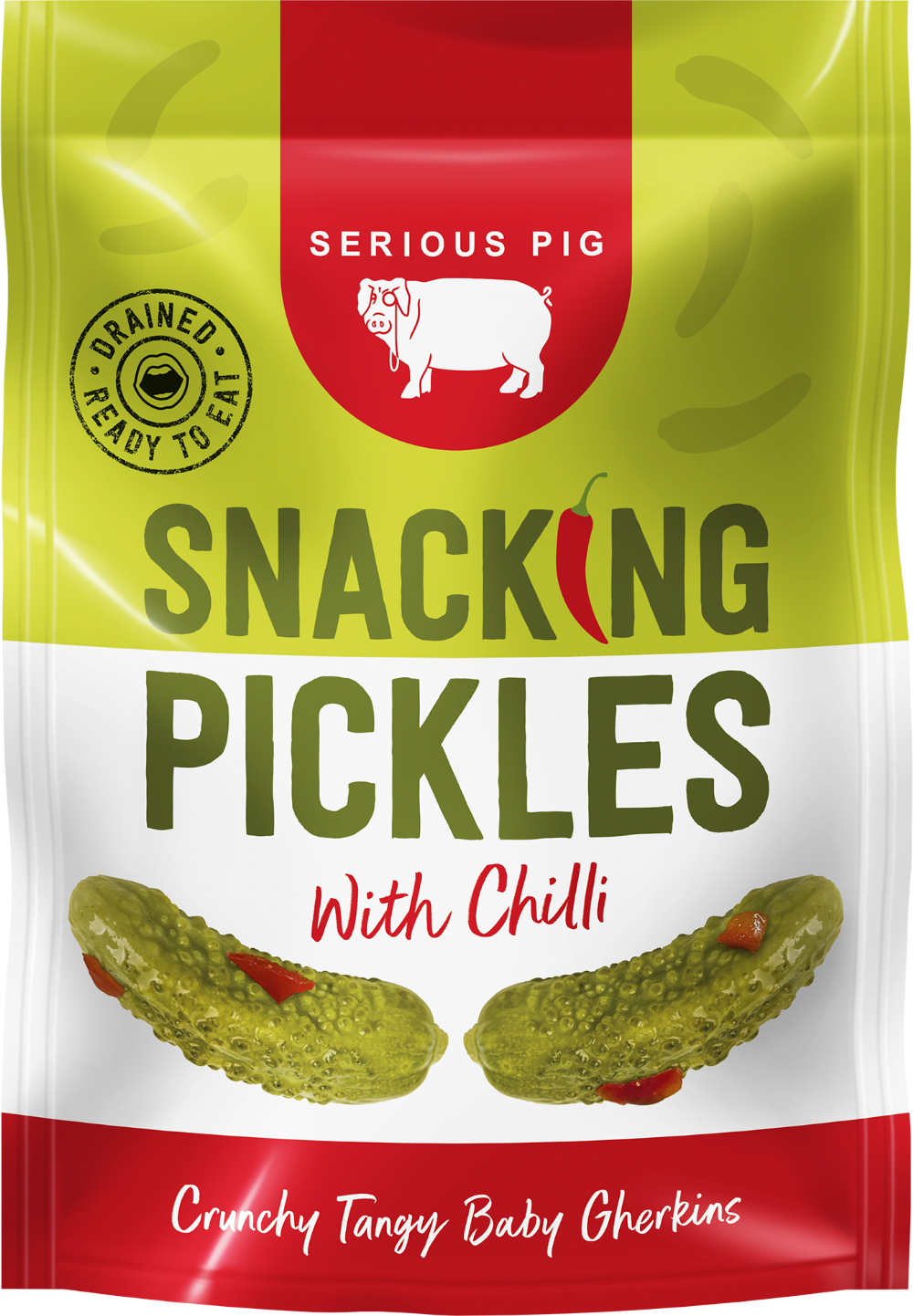 Holleys Fine Foods SERIOUS PIG Snacking Pickles with Chilli 40g