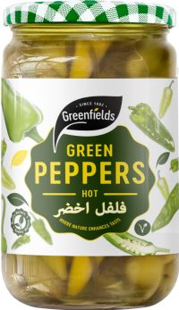 GREENFIELDS Green Peppers - Hot 720g