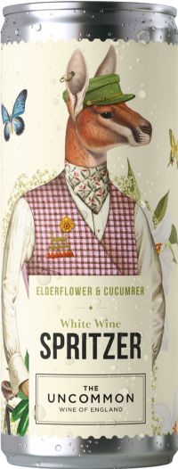 THE UNCOMMON White Wine Spritzer - Elderflower & Cucumber 5.5% ABV 250ml
