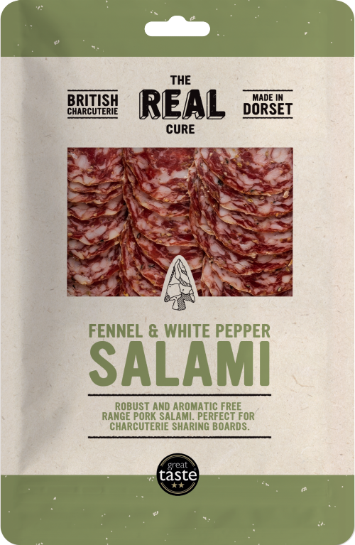 THE REAL CURE Fennel & White Pepper Salami - Sliced 55g