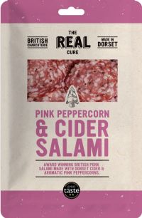 THE REAL CURE Pink Peppercorn & Cider Salami - Sliced 55g