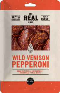 THE REAL CURE Wild Venison Pepperoni - Sliced 55g