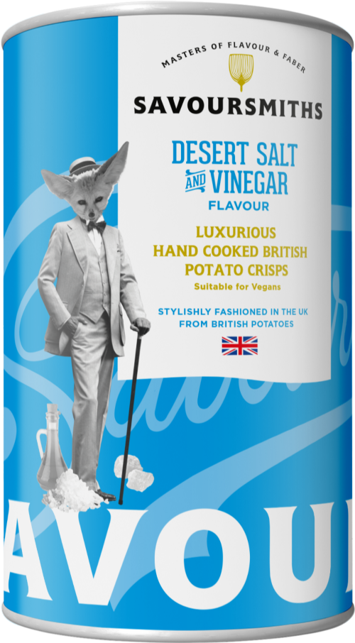 SAVOURSMITHS Desert Salt & Vinegar Potato Crisps - Tin 100g