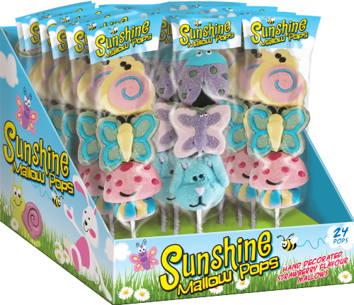 ROSE CONFECTIONERY Assorted Sunshine Mallow Pops 30g