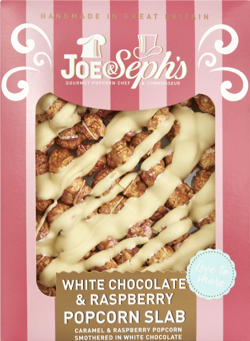 JOE & SEPH'S White Chocolate & Raspberry Popcorn Slab 115g