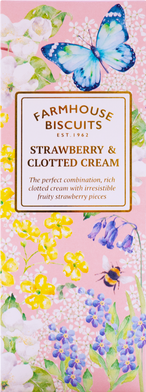 FARMHOUSE Strawb & C Cream Bisc/English Garden Carton 150g