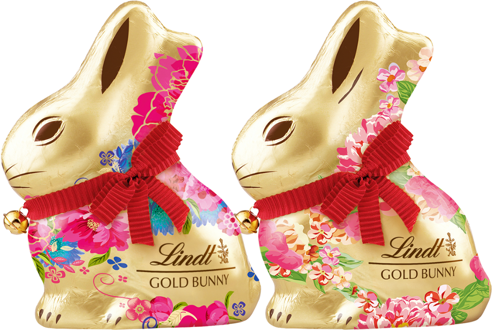 LINDT Gold Bunny Assorted Floral Designs - Milk Chocolate 200g
