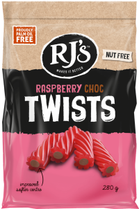 RJ'S LICORICE Raspberry Licorice Choc Twists 280g